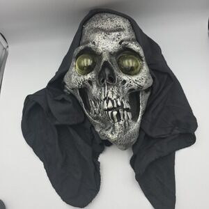 Paper Magic Group Skull Skeleton Big Eye Mask w/Hood Halloween 1998 Vintage